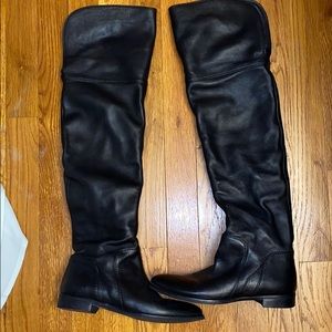 Over the knee high leather boots